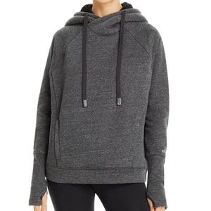 Alo Yoga Sherpa Lined Grey Hoodie Sweatshirt, S